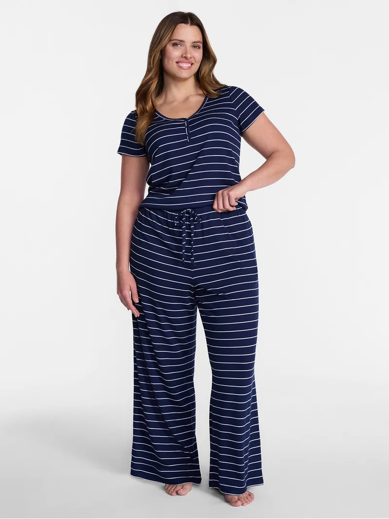 Joyspun Women\u2019s Modal Blend Ribbed Sleep Pants, 29'' Inseam, Sizes XS-3X | Walmart (US)