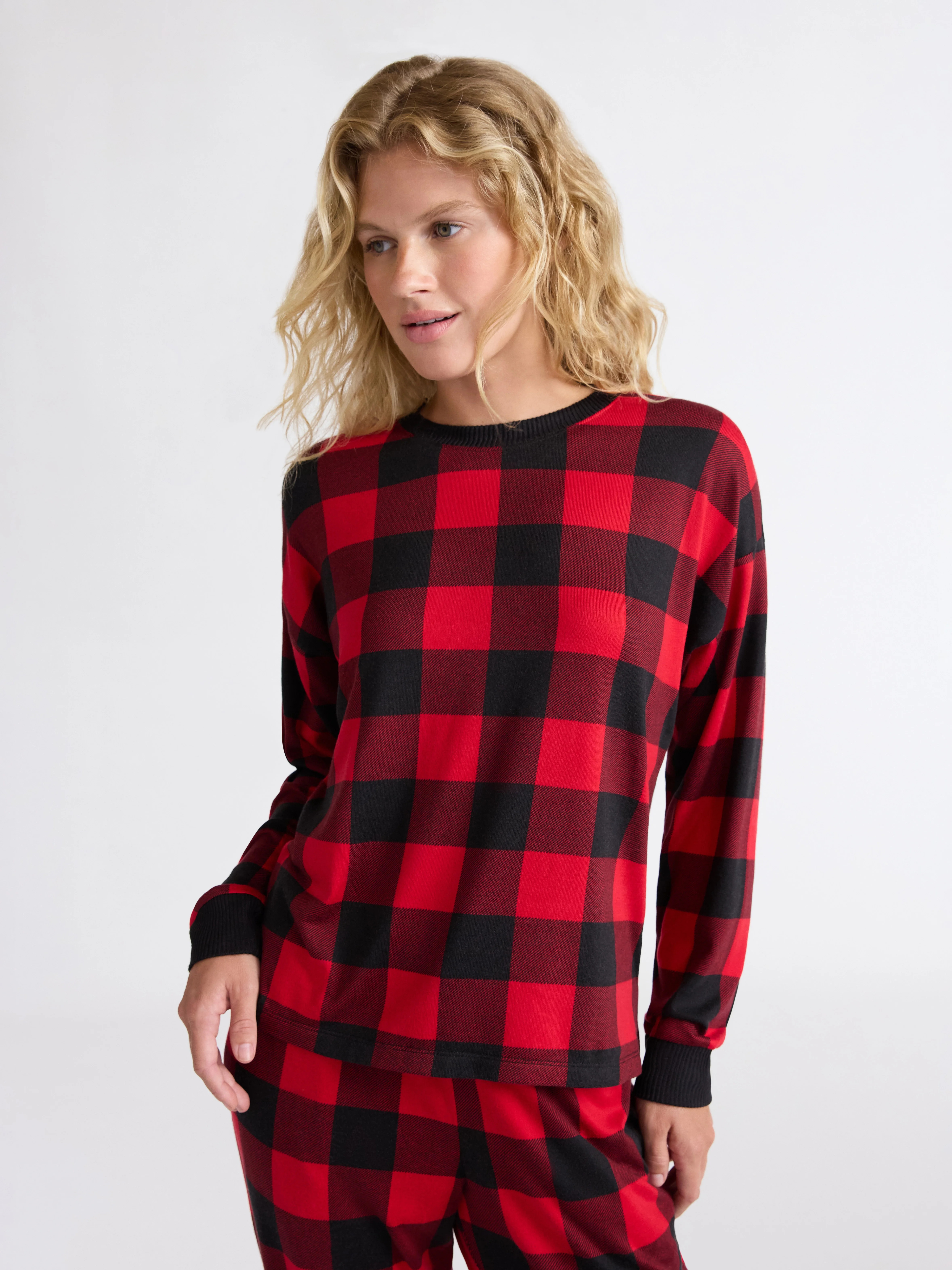 Joyspun Women's Cozy Lounge Collection Hacci Knit Sleep Top with Long Sleeves, Sizes XS-3X - Walm... | Walmart (US)