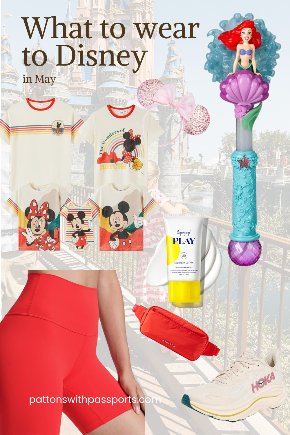 Disney in May = almost 90 degrees, Florida humidity, and afternoon thunderstorms that show up whether the forecast says so or not. This is NOT a layering month — this is a moisture-wicking fabrics, cooling towels, and rain poncho month. Everything linked here is exactly what I'd pack for a family of four for a May Disney trip: breathable tops that don't hold sweat, biker shorts and athletic skirts that work for 15,000 steps, water shoes for the water rides you will absolutely be doing, and the cooling towel that is genuinely the most underrated Disney packing item I know. Pro tip that has nothing to do with clothing: you can bring your own food into Disney World. Pack a soft-sided cooler with lunches and frozen water bottles as ice packs. It will save you real money and keep the kids fueled all day.  

 #LTKmomlife #LTKTravel #LTKKids