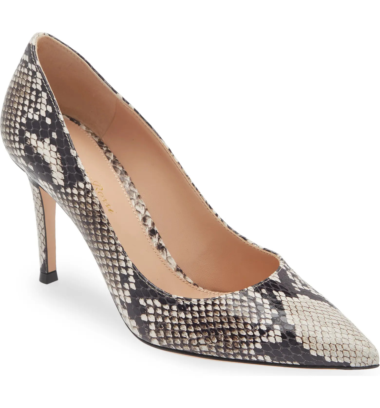 Gianvito Rossi Snakeskin Print Pointed Toe Pump (Women) | Nordstrom | Nordstrom