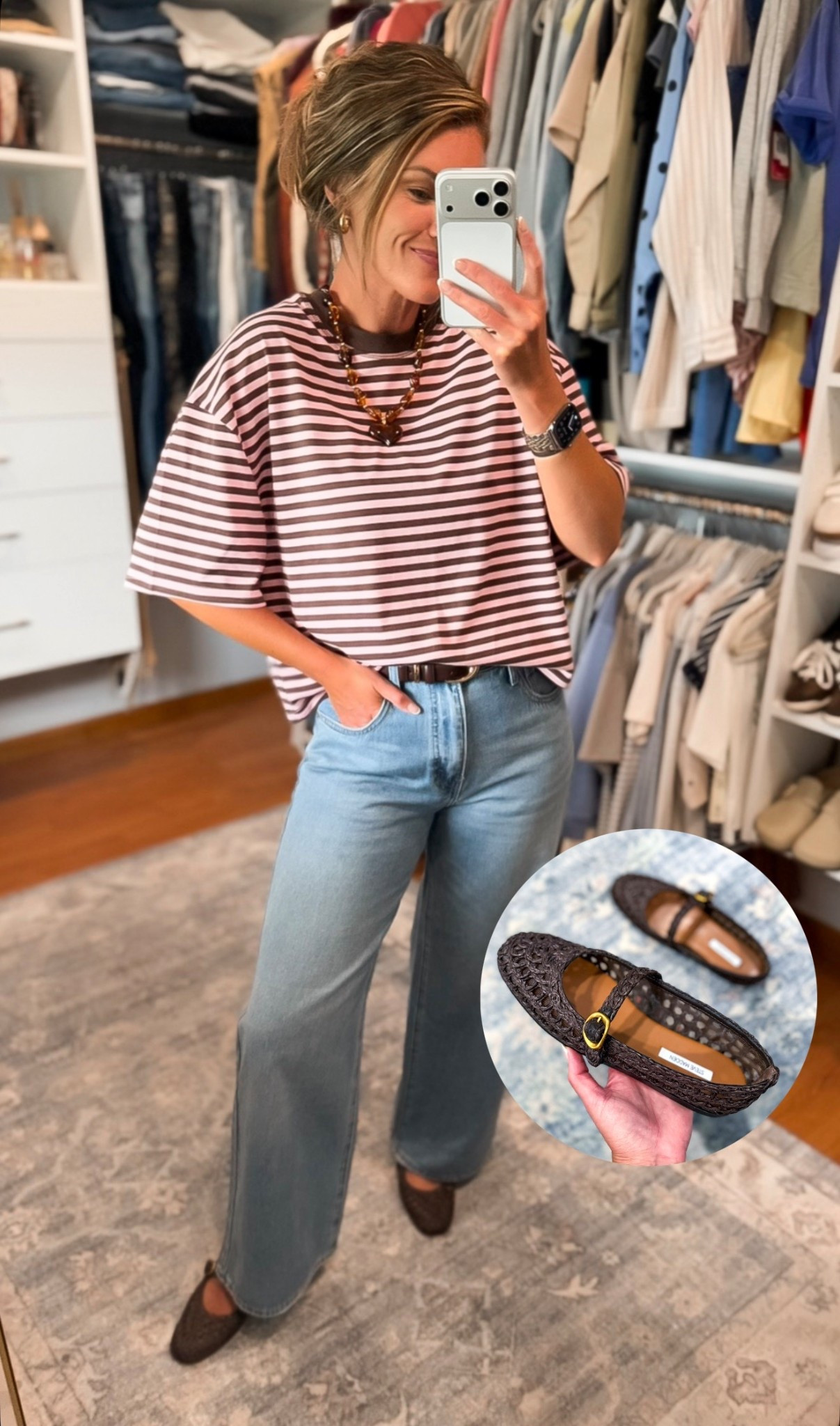 Casual Spring outfit idea. 
In 🤎 with these new Steve Madden flats 
Tee/small
Jeans/ 29
Flats/ tts

#LTKSeasonal #LTKootd #LTKOver40