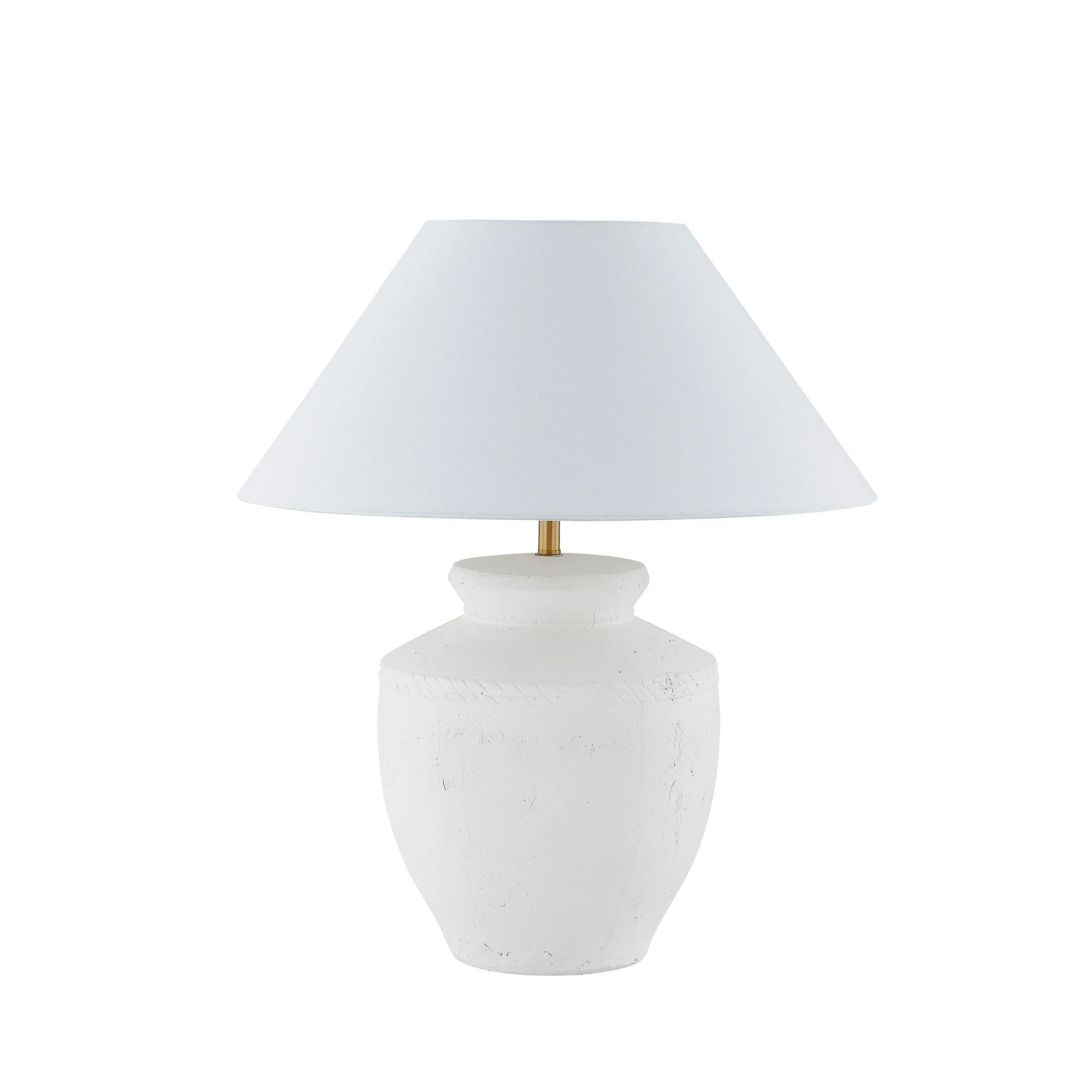 Ifeyinwa 25.5" Table Lamp with Linen Shade, White | Wayfair North America