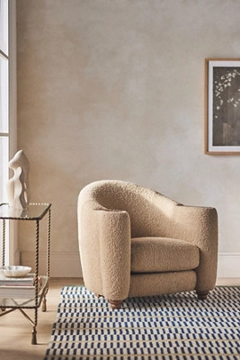 Halligan Bouclé Rounded Club Chair | Anthropologie (US)