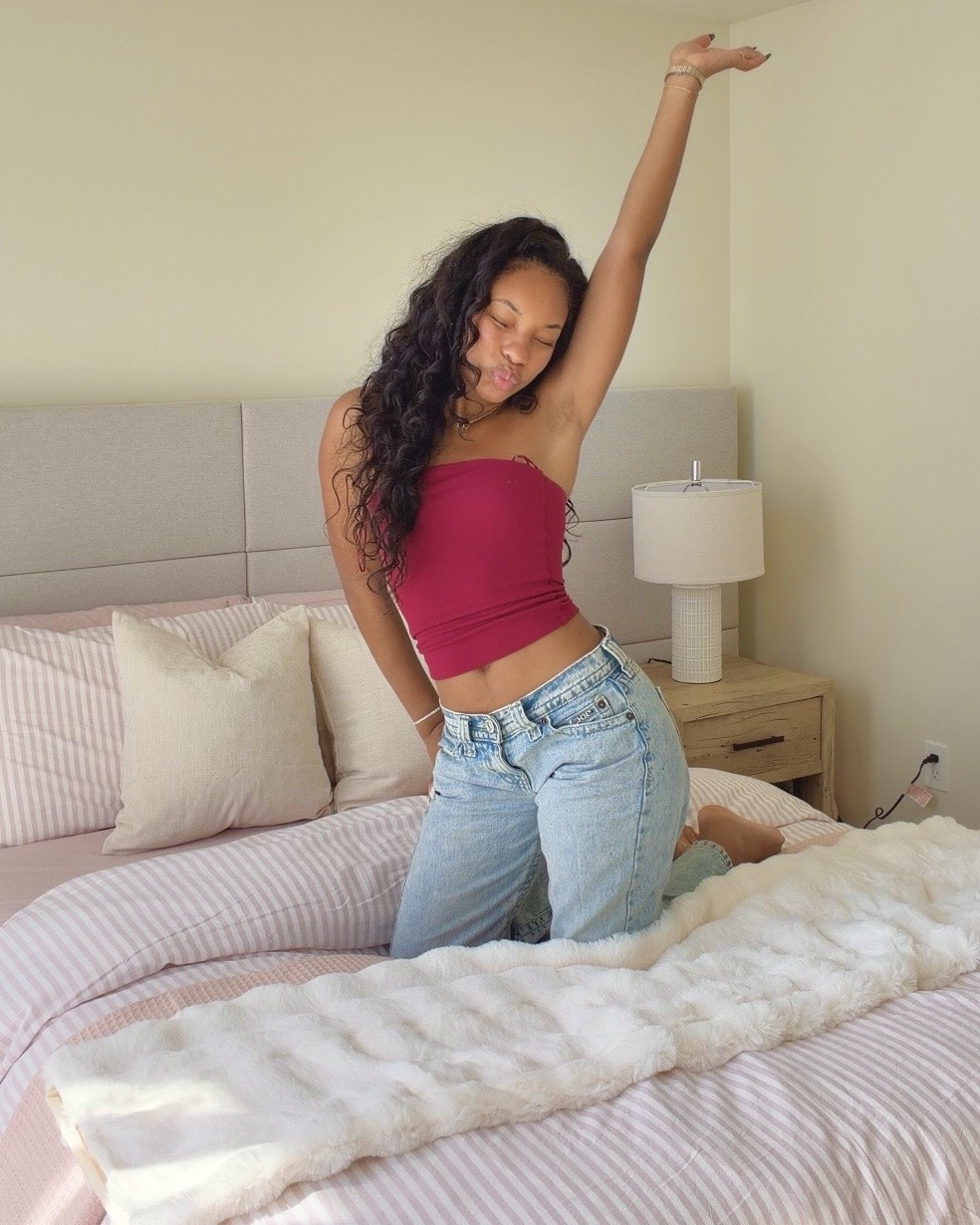 the cutest bedroom makeover just in time for the new school year ☁️🎀 just linked all my finds from Wayfair on my LTK so you can shop for college now too!! #AD #WayfairPartner #Wayfair #BacktoSchoolinWayfair