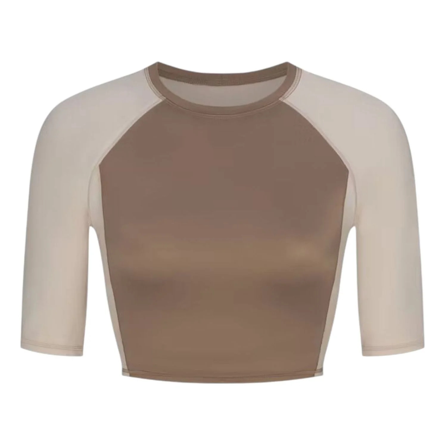 (WMNS) Nike x SKIMS Shine Padded 1/2-Sleeve Crop Top 'Truffle Stone' BABRA9498W-TST | KICKS CREW