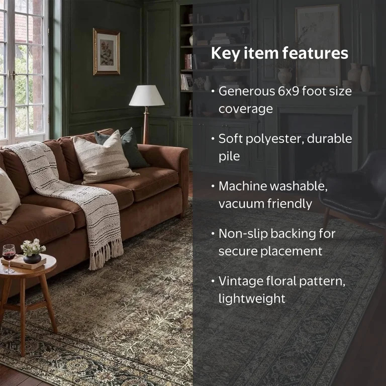 BERTHMEER 6 x9 Vintage Oriental Distressed Area Rugs B1-Brown | Walmart (US)