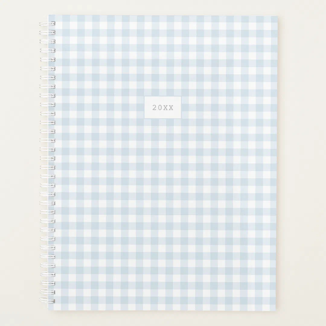 Blue Blue Gingham Custom Year Planner | Zazzle | Zazzle