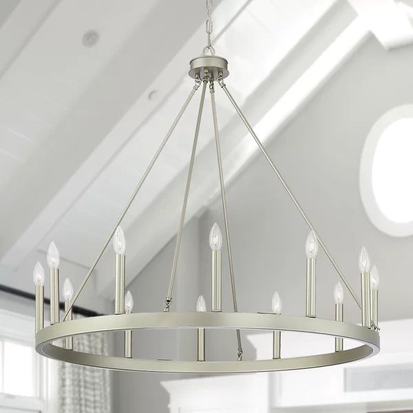 Jadyn 12 - Light Candle Style Wagon Wheel Chandelier | Wayfair North America