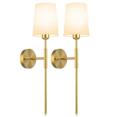 Battery Operated Wall Sconces Set of 2, Wireless Rechargeable LED Wall Lights with Remote | Wayfair North America
