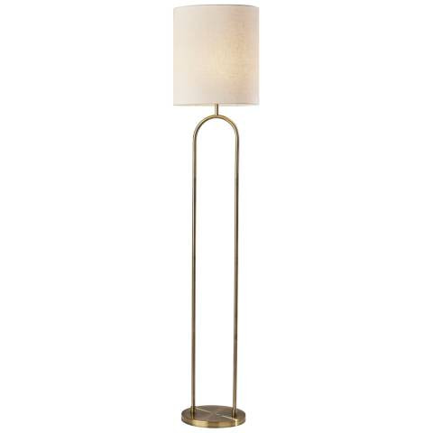 Joey Antique Brass Metal Floor Lamp - #864Y1 | Lamps Plus | Lamps Plus