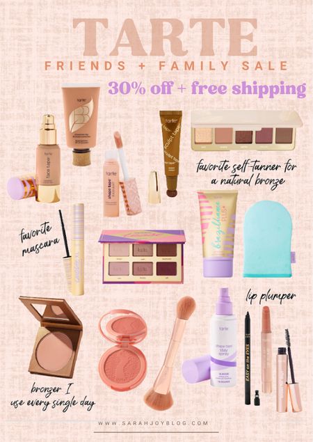 Tarte Friends & Family sale! Use code FAM30 for 30% off and free shipping sitewide! 🎉🎉🎉