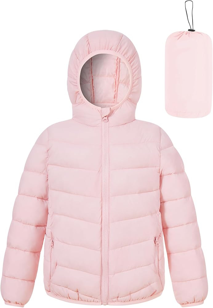 Lovekider 4-12 Years Girls Winter Coats Packable Lightweight Hooded Puffer Jackets with Zipper Po... | Amazon (US)