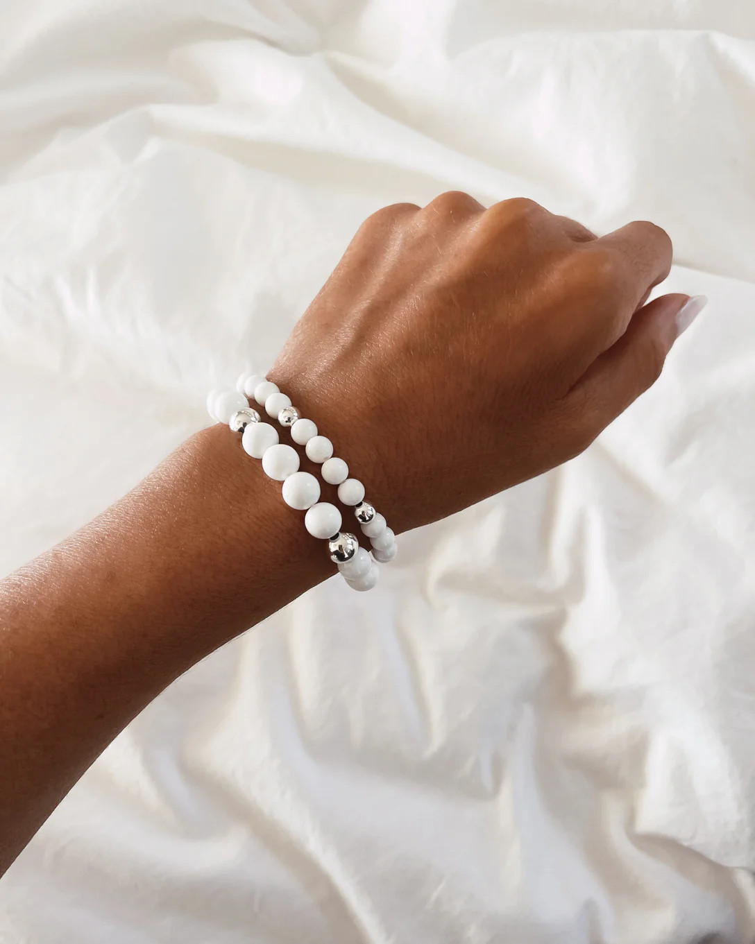 THE ONYX SILVER BEAD BRACELET | Stylin by Aylin