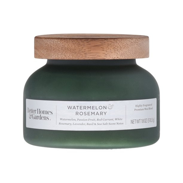 Better Homes & Gardens 18oz Watermelon & Rosemary Scented 2-Wick Bell Jar Candle | Walmart (US)