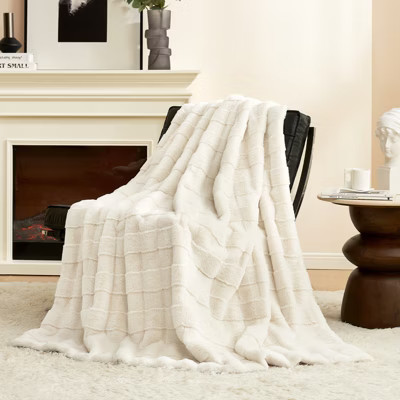 Cozy Bliss Fluffy Faux Fur Throw Blanket – Ultra Soft Lightweight Cream White Blanket for Sofa & Bed , Warm & Elegant(Cream White,50*60) | Target