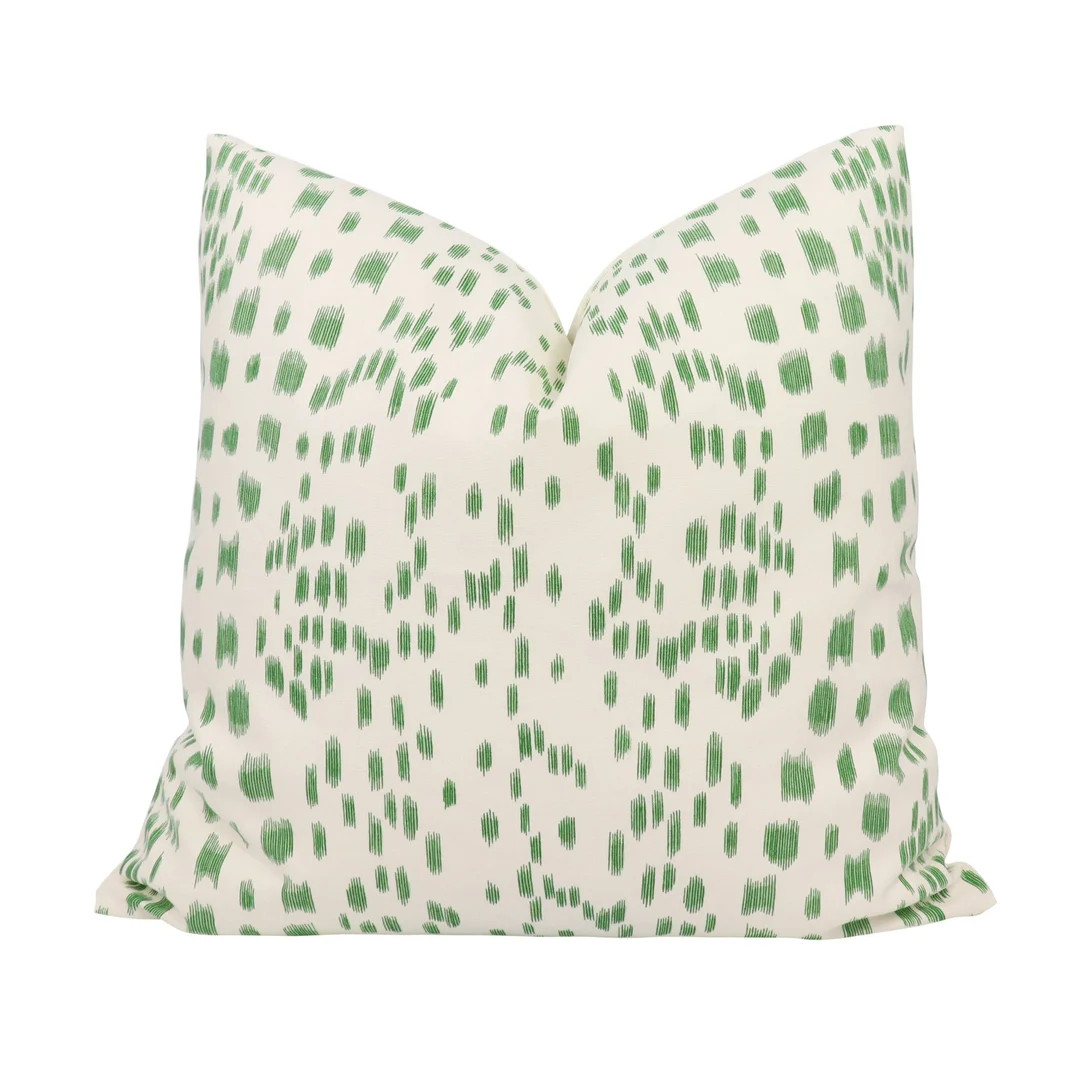 Brunschwig & Fils Les Touches Pillow Cover in Green 8012138.3.0 // Designer Pillow // High End Pi... | Etsy (US)