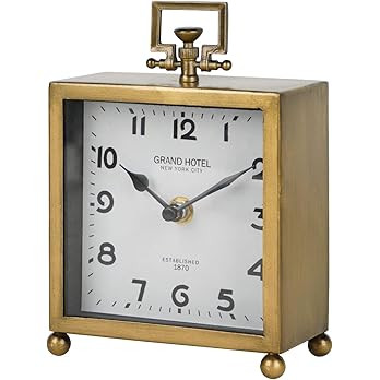 NIKKY HOME Small Gold Table Clock, Silent Non-Ticking Classic Battery Operated Decorative Mantel ... | Amazon (US)