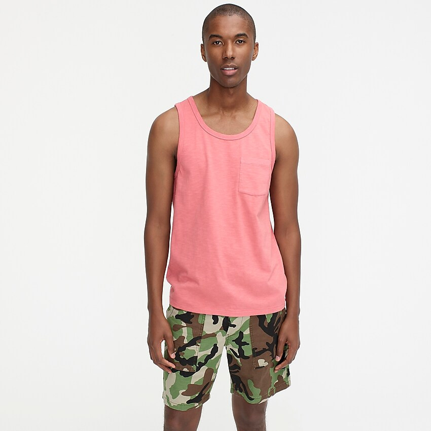 Garment-dyed slub cotton pocket tank top | J. Crew US