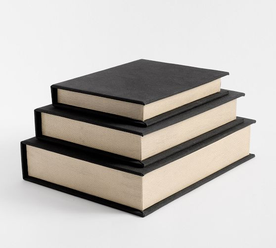 Stacked Linen Storage Books - Set of 3 | Pottery Barn (US)