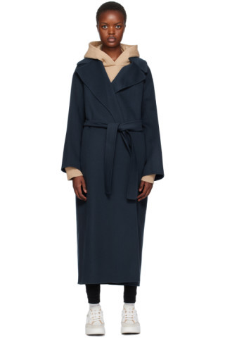 S Max Mara - Navy Olivia Coat | SSENSE