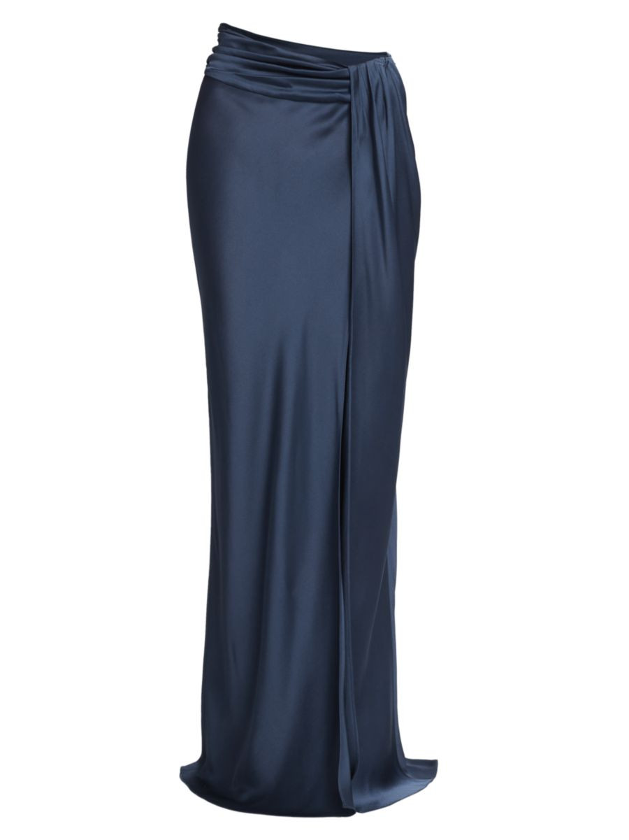 Satin Asymmetric-Waist Maxi Skirt | Saks Fifth Avenue