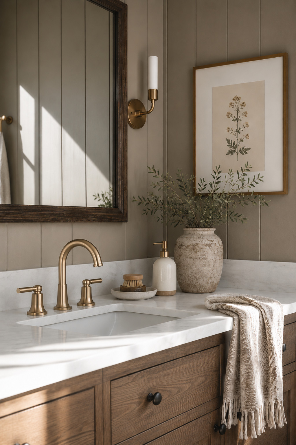 Cute and cozy powder bath 🤍bathroom vanity, bathroom organization, bathroom mirror, bathroom decor, bathroom rug, small bathroom design, bathroom design, bathroom designs, powder bath, powder room, powder bathroom, powder room wallpaper, half bath, half bathroom, half bath wallpaper, bathroom vanity, bathroom decor, bathroom lighting, bathroom mirror, lighting fixture, sconce lights, sconce lighting, vanity light, brass bathroom faucet, gold bathroom faucet, champagne bronze bathroom, champagne bronze mirror, champagne bronze hardware, champagne bronze cabinet pulls 

 #LTKHome #LTKSaleAlert
