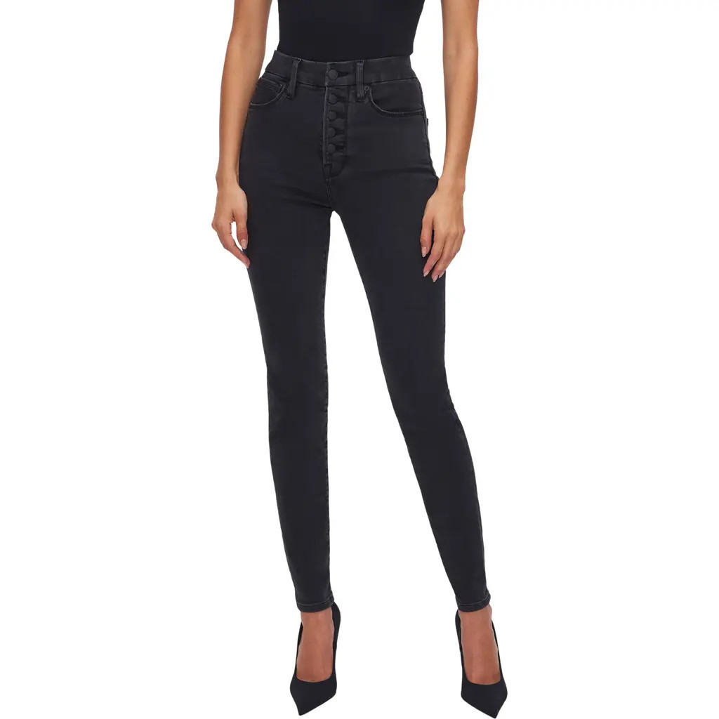Good American Always Fit Good Legs Skinny Jeans in Black261 at Nordstrom, Size 28-32 | Nordstrom