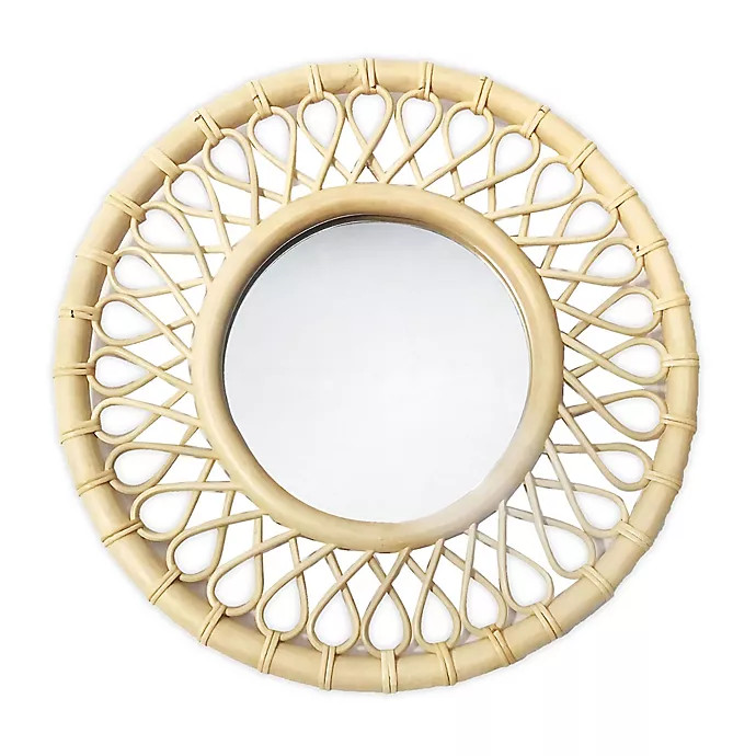 Global Caravan™ Jungalow 20.25-Inch Round Rattan Wall Mirror | Bed Bath & Beyond