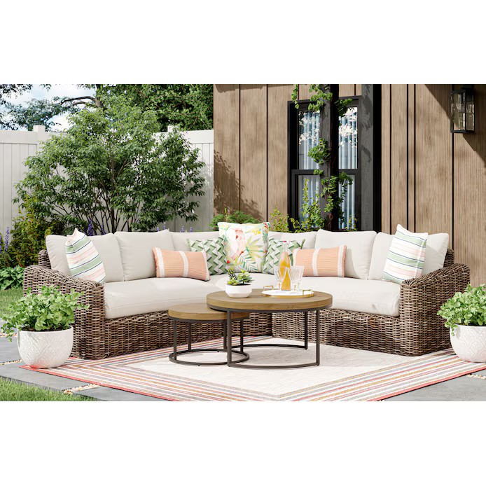 allen + roth Maitland 5-Piece Patio Sectional Conversation Set | Lowe's