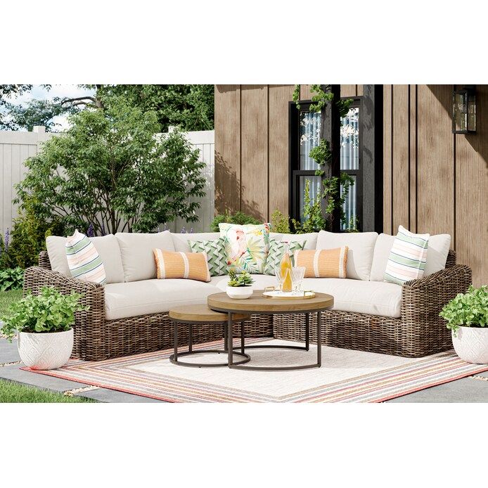 allen + roth Maitland 5-Piece Patio Sectional Conversation Set | Lowe's