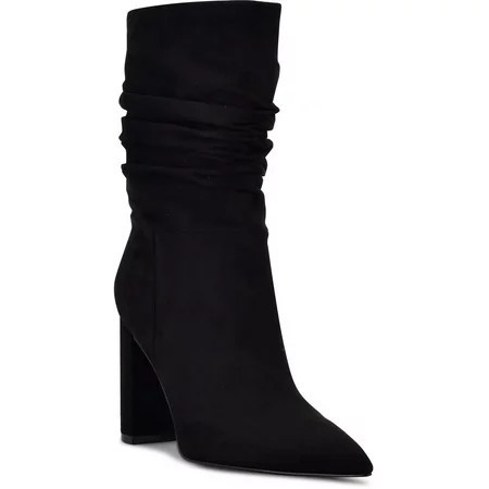 NINE WEST Womens Black Padded Denner Pointy Toe Block Heel Dress Slouch Boot 11 M | Walmart (US)