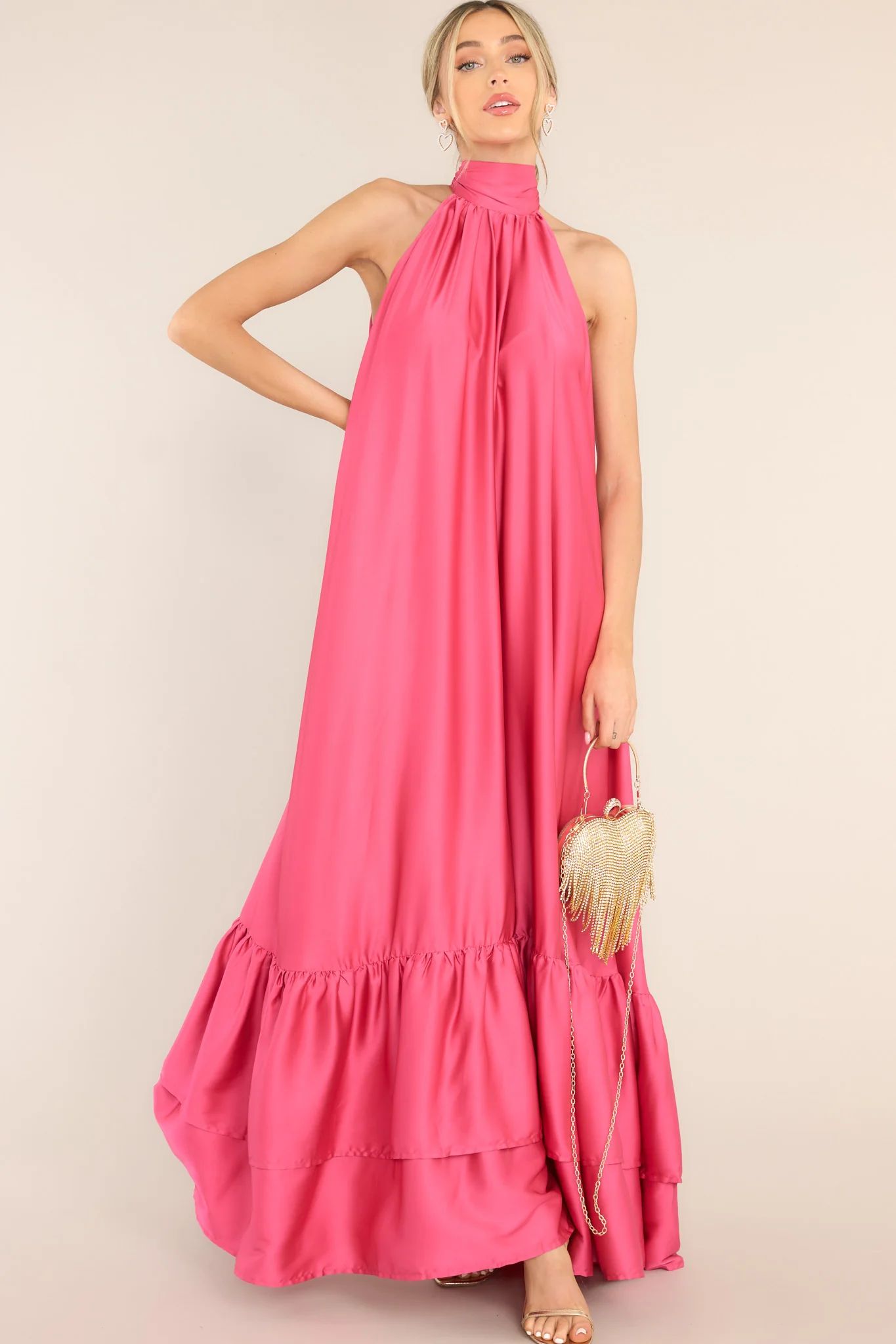 Talk About Beauty Hot Pink Maxi Dress, Affordable Summer Maxi Fashion Amazon | Red Dress 