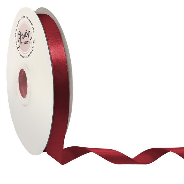 Burgundy Single Face Satin Ribbon, 5/8" x 100 Yards by Gwen Studios - Walmart.com | Walmart (US)