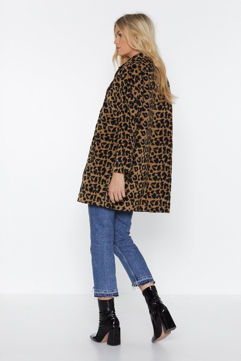 Leopard Longline Faux Fur Coat | Nasty Gal (US)