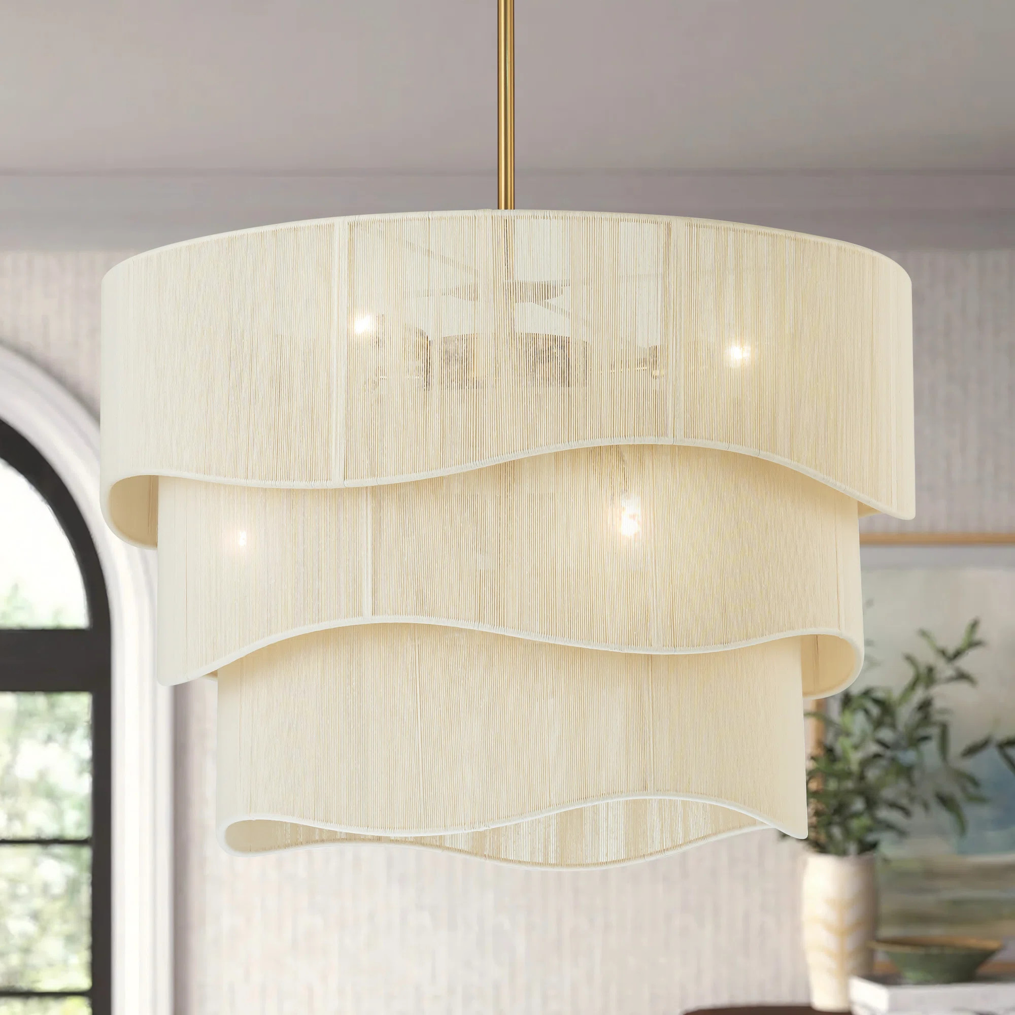 Ashli 6-Light Boho Dimmable Tiered Drum Chandelier | Wayfair North America
