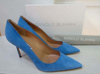 NIB $725 Manolo Blahnik BB 90 Pumps Shoes Suede Heels Baby Blue sz 42 EU 12 US | eBay | eBay US