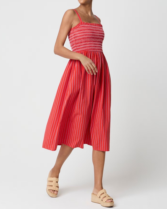 Red smocked midi dress

#LTKSeasonal #LTKSaleAlert