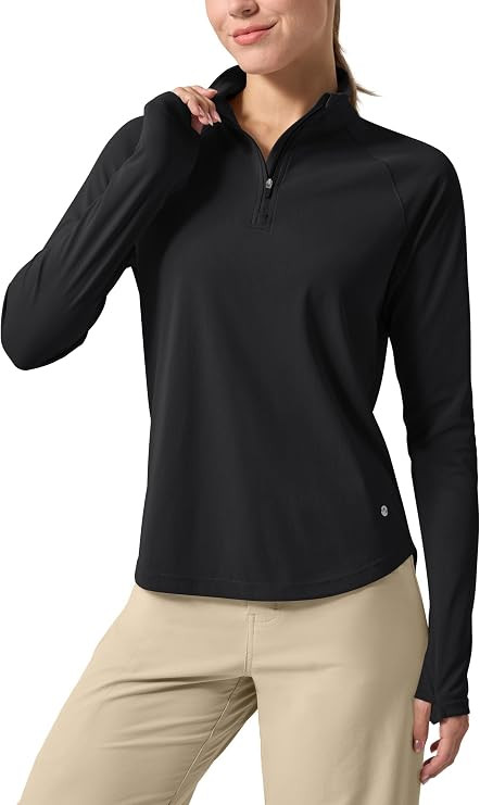 Willit Women's Sun Shirts Long Sleeve UPF 50+ Golf Quarter-Zip Pullover Lightweight Quick Dry Hik... | Amazon (US)
