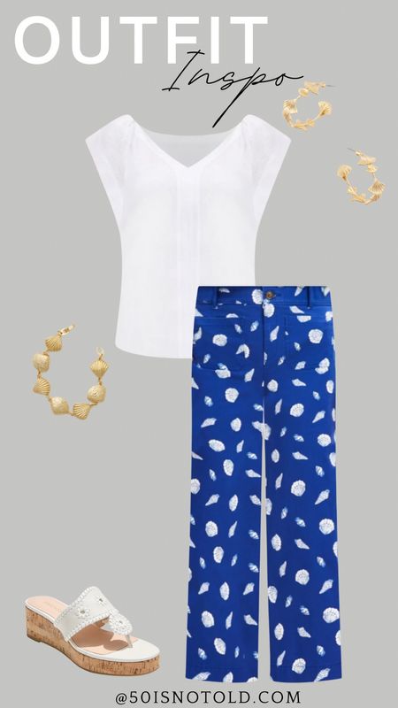 Outfit idea for Memorial Day | seashell jewelry | seashell pants | summer outfit idea for women | teacher outfit 

#LTKTravel #LTKWorkwear #LTKStyleTip