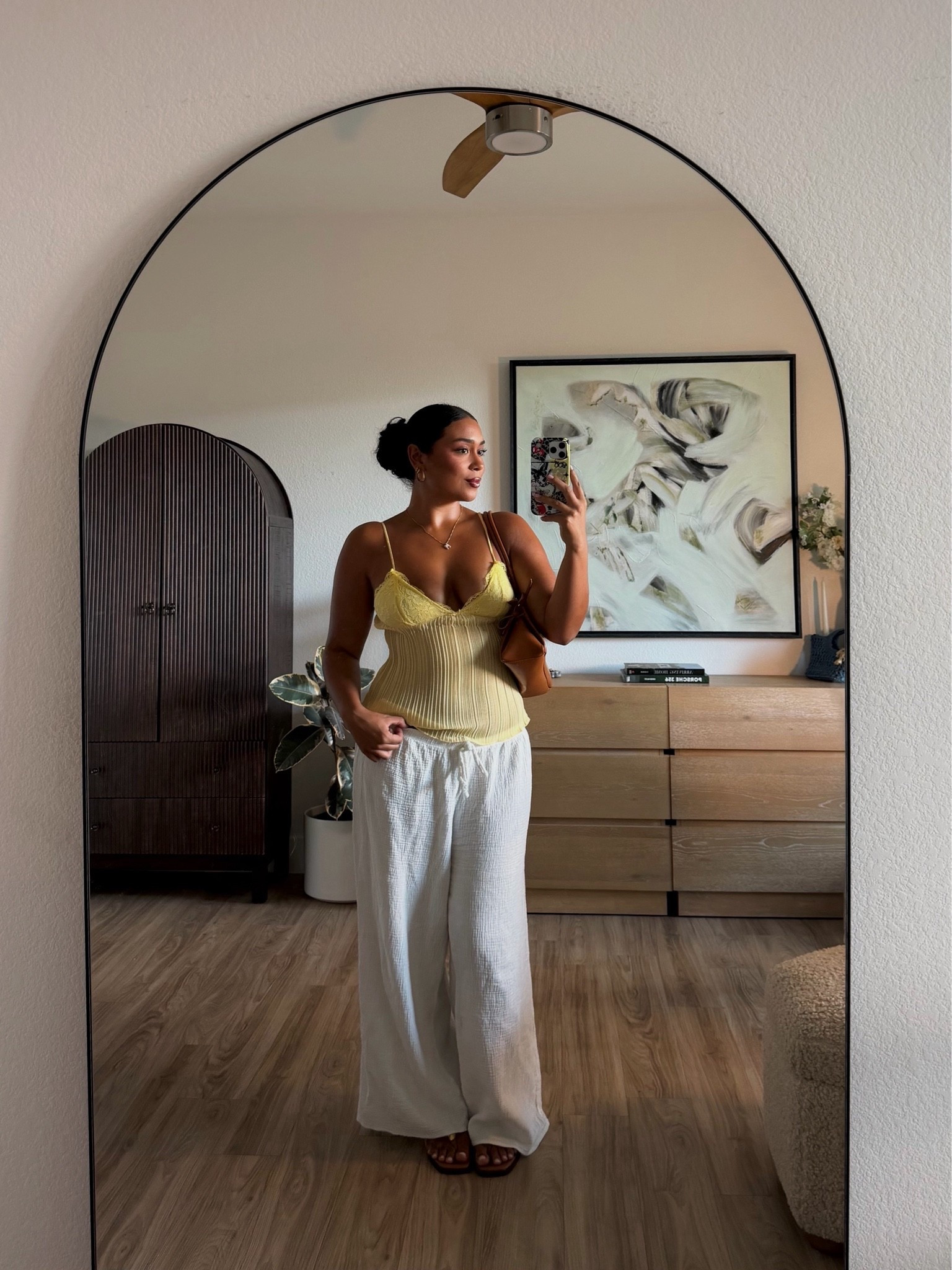 casual summer fit💛love this top SM from @greybandit (wearing a L runs true to size/ has adjustable straps) 

Linen pants are also grey bandit! Wearing an XL (check their sizing guide)

#LTKootd #LTKSeasonal