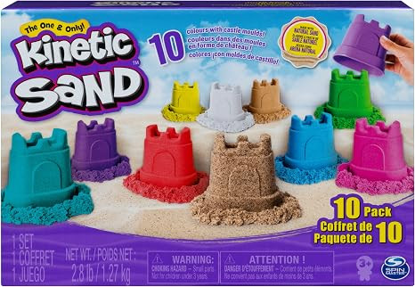 Kinetic Sand, Castle Containers 10-Color Pack Colored Sand Toys for Kids Aged 3 and up | Amazon (US)