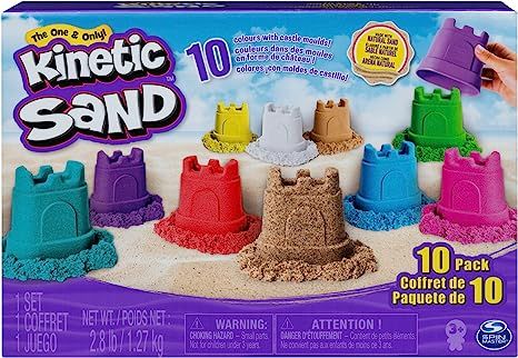 Kinetic Sand, Castle Containers 10-Color Pack Colored Sand Toys for Kids Aged 3 and up | Amazon (US)