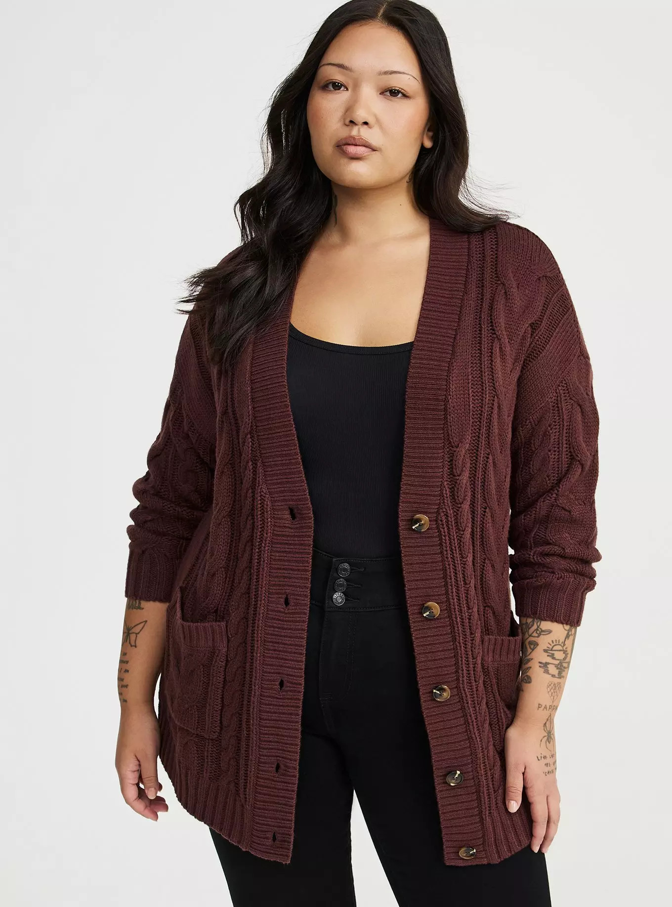 Button-Front Boyfriend Cardigan | Torrid (US & Canada)