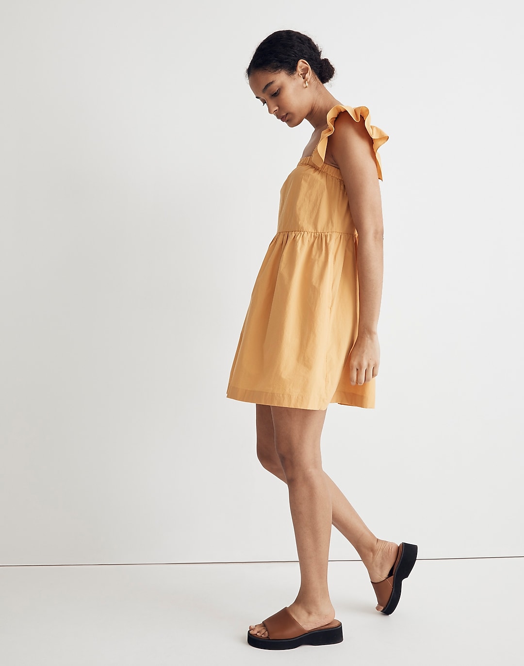 Flutter-Sleeve Square-Neck Mini Dress | Madewell