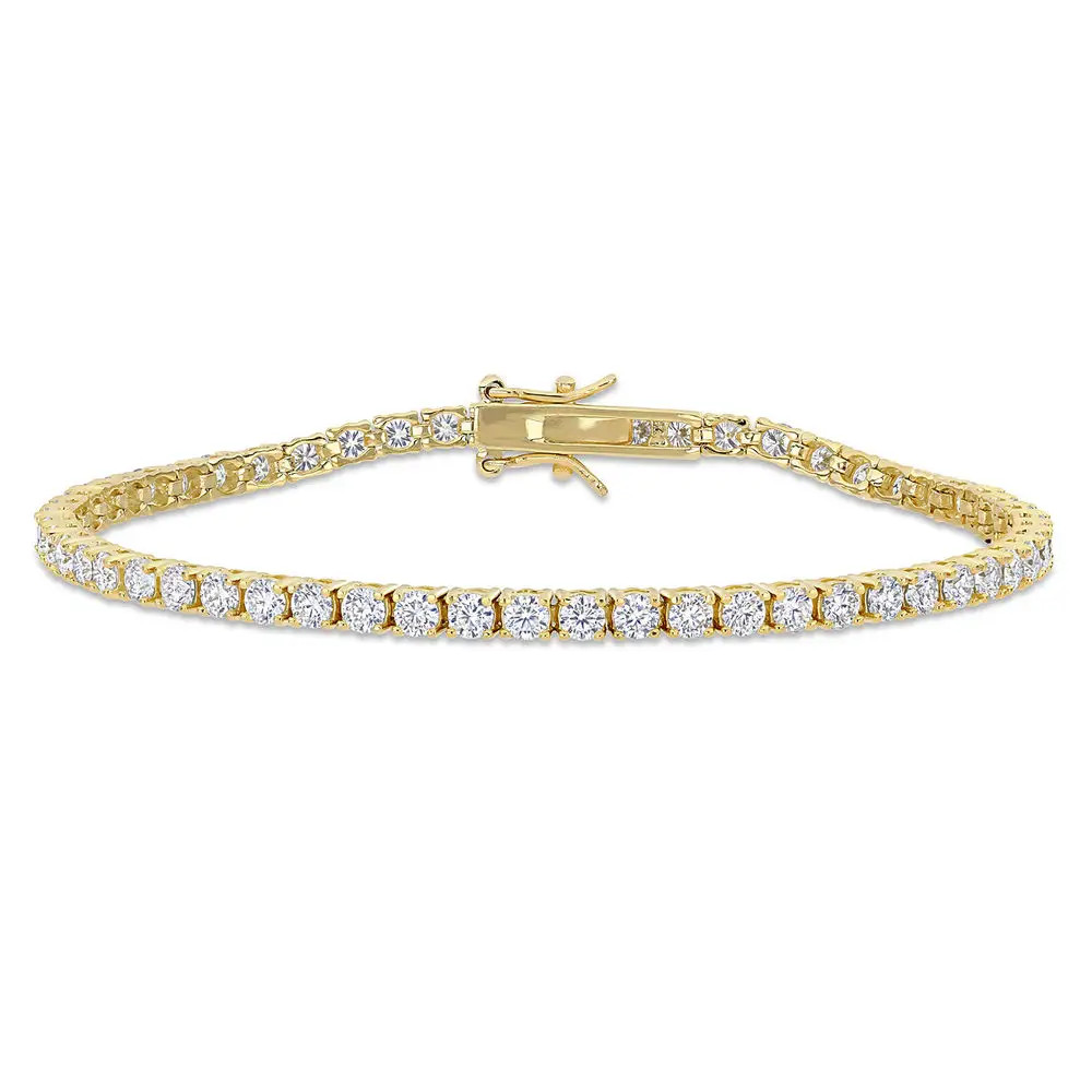 5 5/8 CT TGW Created Moissanite Tennis Bracelet in Yellow Silver | MYKA