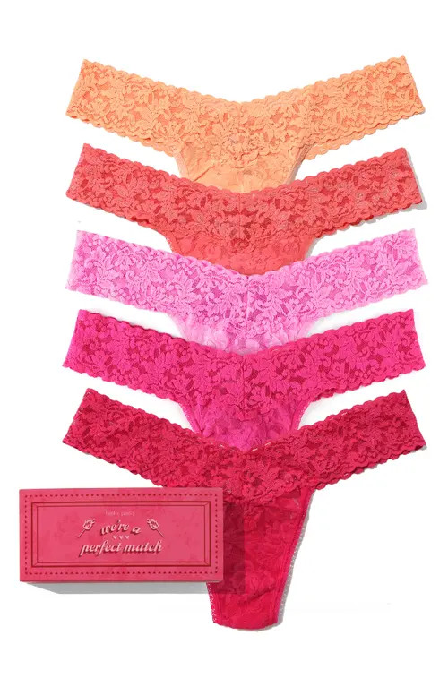 Hanky Panky Matchbox Assorted 3-Pack Low Rise Thongs in Florence/Coral/Rose/Pink at Nordstrom | Nordstrom