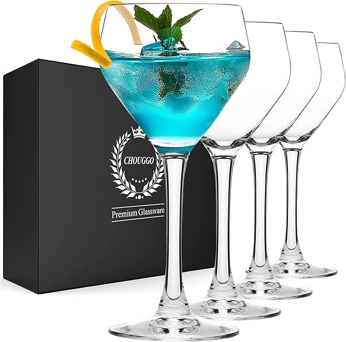 Nick & Nora Glasses Cocktail Glasses Set of 4, Hand Blown Premium Crystal Cocktail Glass for Bar,... | Amazon (US)