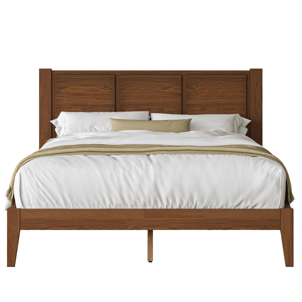 Knighten Solid Wood Queen Bed Frame Dark Walnut | Wayfair North America