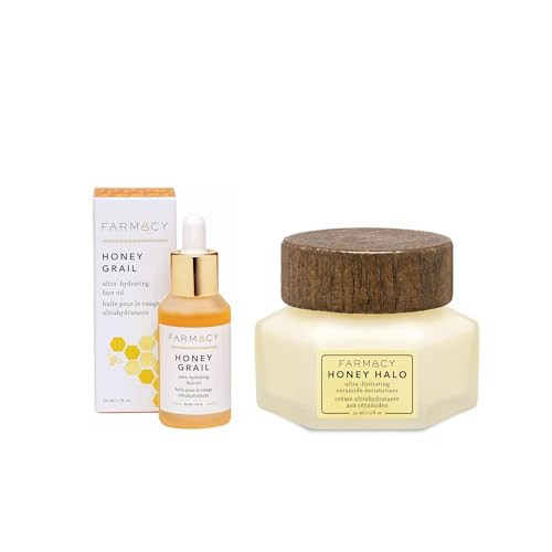 Farmacy Hydration Duo - Honey Grail Nourishing Face Oil (30ml) + Honey Halo Hydrating Ceramide Moisturizer (50ml) for Moisturized, Healthy, Radiant Skin | Amazon (US)