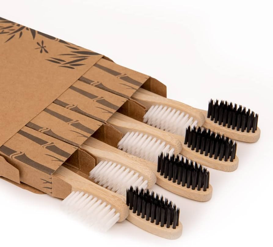 Virgin Forest Bamboo Toothbrushes 8pk, Soft BPA Free Eco Biodegradable for Adults & Kids | Amazon (US)